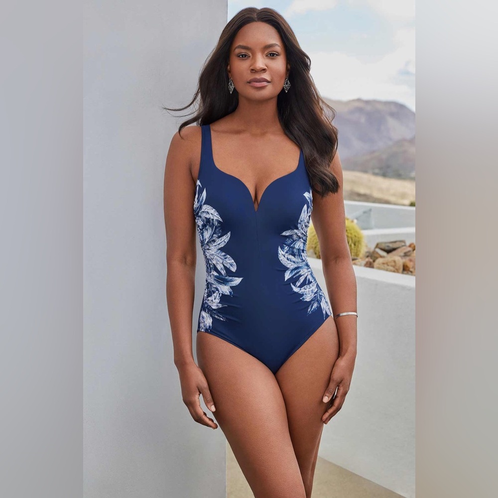 Miraclesuit Tropica Toile Temptress One Piece Swimsuit, Size 10, $190